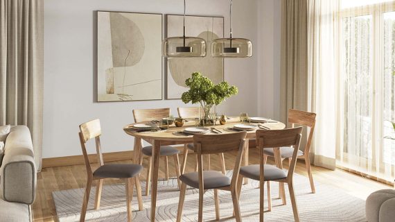 Miniaturka 19 - Klasyczny nowoczesny dębowy stół 90 cm Basic