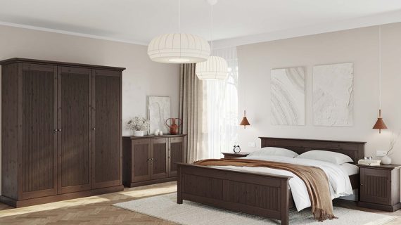 Miniaturka 10 - Klasyczna nowoczesna sosnowa komoda Kalari