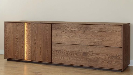 Miniaturka 18 - Nowoczesna dębowa szafka RTV 185 cm Essentia