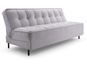 Miniaturka 2 - Jasnoszara sofa rozkładana bez podłokietników z pikowaną powierzchnią