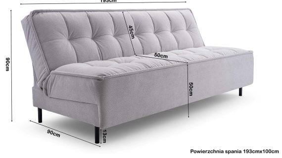 Miniaturka 5 - Sofa Loftowa Sprężyny Faliste Rozkładana Senka