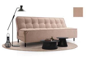 Miniaturka 13 - Pudrowa sofa bez podłokietników z eleganckim pikowaniem tkaniny