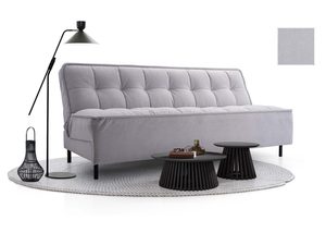 Miniaturka 12 - Sofa jasnoszara pikowana bez podłokietników na czarnych nogach