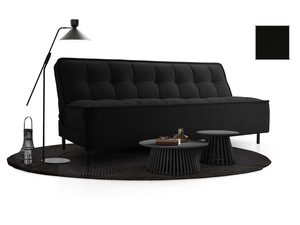 Miniaturka 10 - Czarna sofa bez podłokietników z pikowanym siedziskiem i oparciem