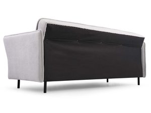 Miniaturka 4 - Sofa tapicerowana jasnoszara z widoczną konstrukcją oparcia