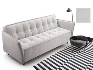 Miniaturka 12 - Jasnoszara sofa z pikowaniem i wysokimi podłokietnikami