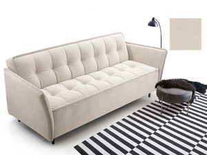 Miniaturka 10 - Sofa trzyosobowa kremowa z pikowanym siedziskiem i oparciem