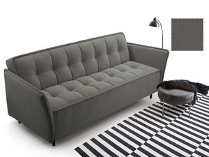 Miniaturka 11 - Sofa trzyosobowa tapicerowana szara z pikowanym siedziskiem i oparciem