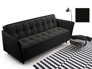 Miniaturka 8 - Antracytowa sofa z podłokietnikami i dekoracyjnym pikowaniem tkaniny