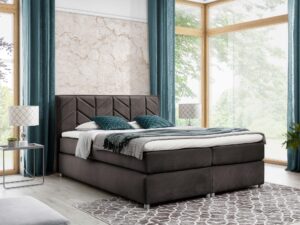 Miniaturka 12 - Nowoczesne łóżko materac kieszeniowy ozdobne przeszycia Stone