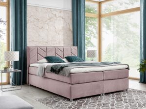 Miniaturka 13 - Nowoczesne łóżko materac kieszeniowy ozdobne przeszycia Stone