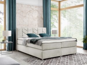 Miniaturka 15 - Nowoczesne łóżko materac kieszeniowy ozdobne przeszycia Stone