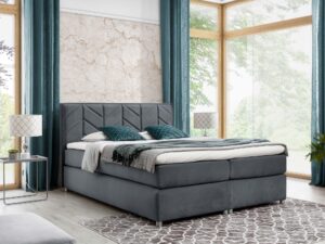 Miniaturka 10 - Nowoczesne łóżko materac kieszeniowy ozdobne przeszycia Stone