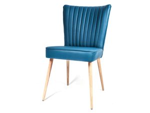 Miniaturka 6 - Morskie krzesło tapicerowane z przeszyciami pionowymi perspektywa