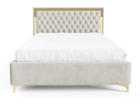 Loftowe łóżko metalowe nogi pikowane zagłowie Melo