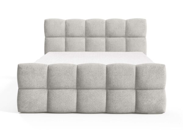 Tapicerowane łóżko z pikowanym zagłówkiem kostkowym eleganckie