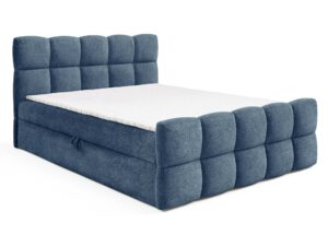 Miniaturka 4 - Łóżko niebieskie z pikowanym zagłówkiem perspektywa