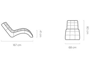 Miniaturka 11 - Szezlong tapicerowany wymiary 167x68x80 cm rysunek techniczny