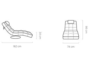 Miniaturka 12 - Szezlong relaksacyjny wymiary 162x74 cm rysunek techniczny