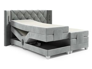 Miniaturka 3 - Nowoczesne łóżko elektrycznie regulowane pikowane zagłowie Skin