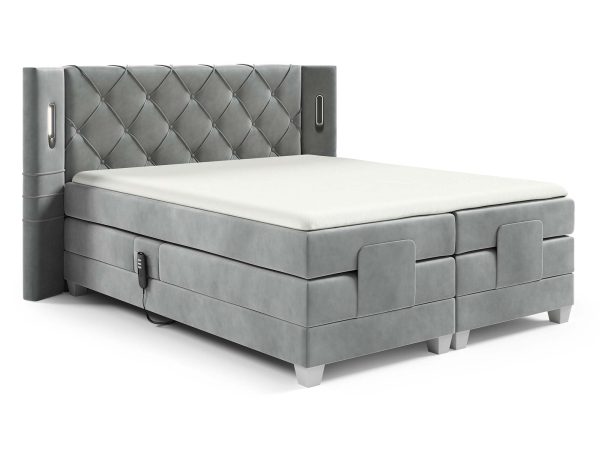 Nowoczesne łóżko elektrycznie regulowane pikowane zagłowie Skin