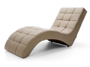 Miniaturka 2 - Beżowy szezlong tapicerowany pikowany perspektywa