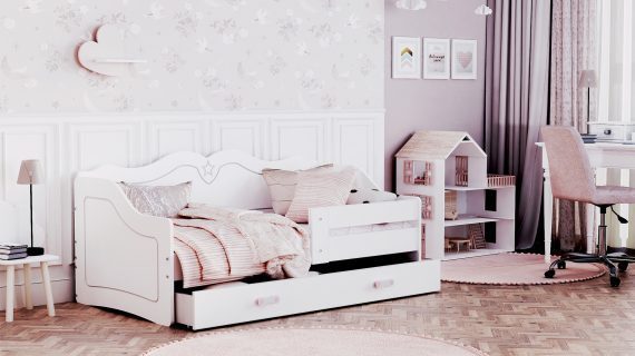 Miniaturka 2 - Łóżko dziecięce Emi 1608 białe z szufladą