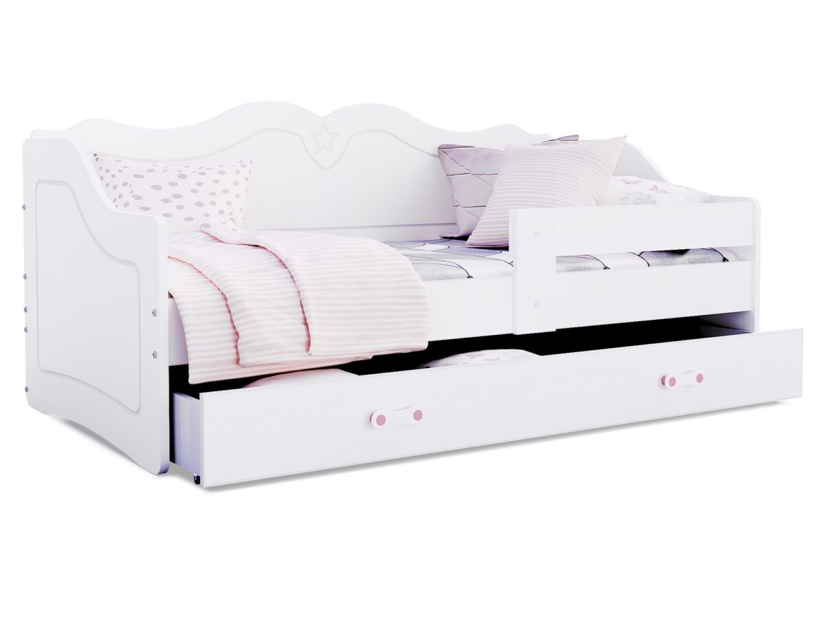 Łóżko dziecięce Emi 1608 białe z szufladą