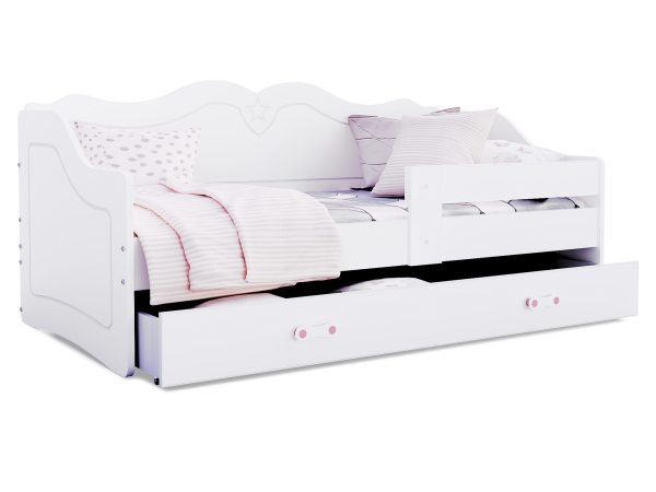 Łóżko dziecięce Emi 1608 białe z szufladą