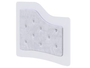 Miniaturka 3 - Białe tapicerowane oparcie łóżka dziecięcego z kryształowymi guzikami