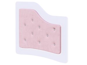 Miniaturka 4 - Różowe tapicerowane oparcie łóżka dziecięcego z kryształowymi guzikami