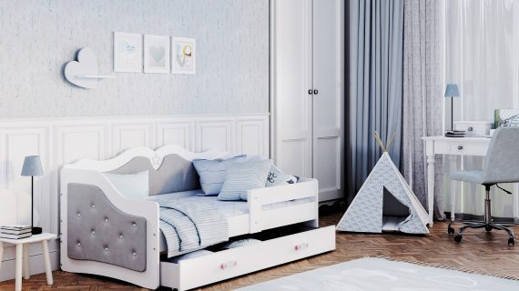 Miniaturka 11 - Łóżko dziecięce Emi T 1608 K tapicerowane z barierką