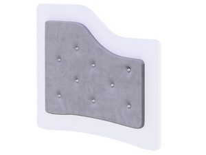 Miniaturka 5 - Szare tapicerowane oparcie łóżka dziecięcego z kryształowymi guzikami