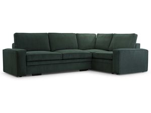 Miniaturka 2 - Narożnik sztruksowy butelkowa zieleń w kształcie L frontalny