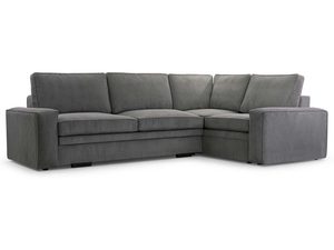 Miniaturka 5 - Narożnik tapicerowany szary sztruksowy w kształcie L frontalny