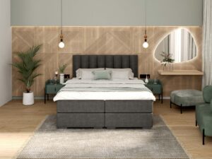 Miniaturka 20 - Łóżko kontynentalne designerskie tapicerowane Tiziana