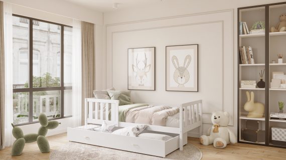 Miniaturka 5 - Łóżko parterowe Bambi z barierką ochronną 190×80