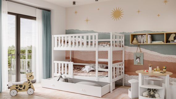 Miniaturka 3 - Łóżko piętrowe Bambi 190×80 z szufladą dla dzieci