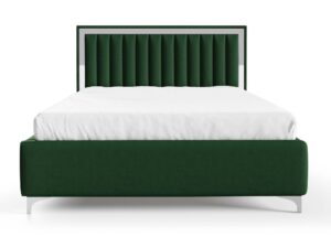 Miniaturka 17 - Zielone łóżko tapicerowane z pionowym pikowaniem eleganckie