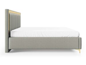 Miniaturka 23 - Łóżko szare tapicerowane ze złotymi elementami profil