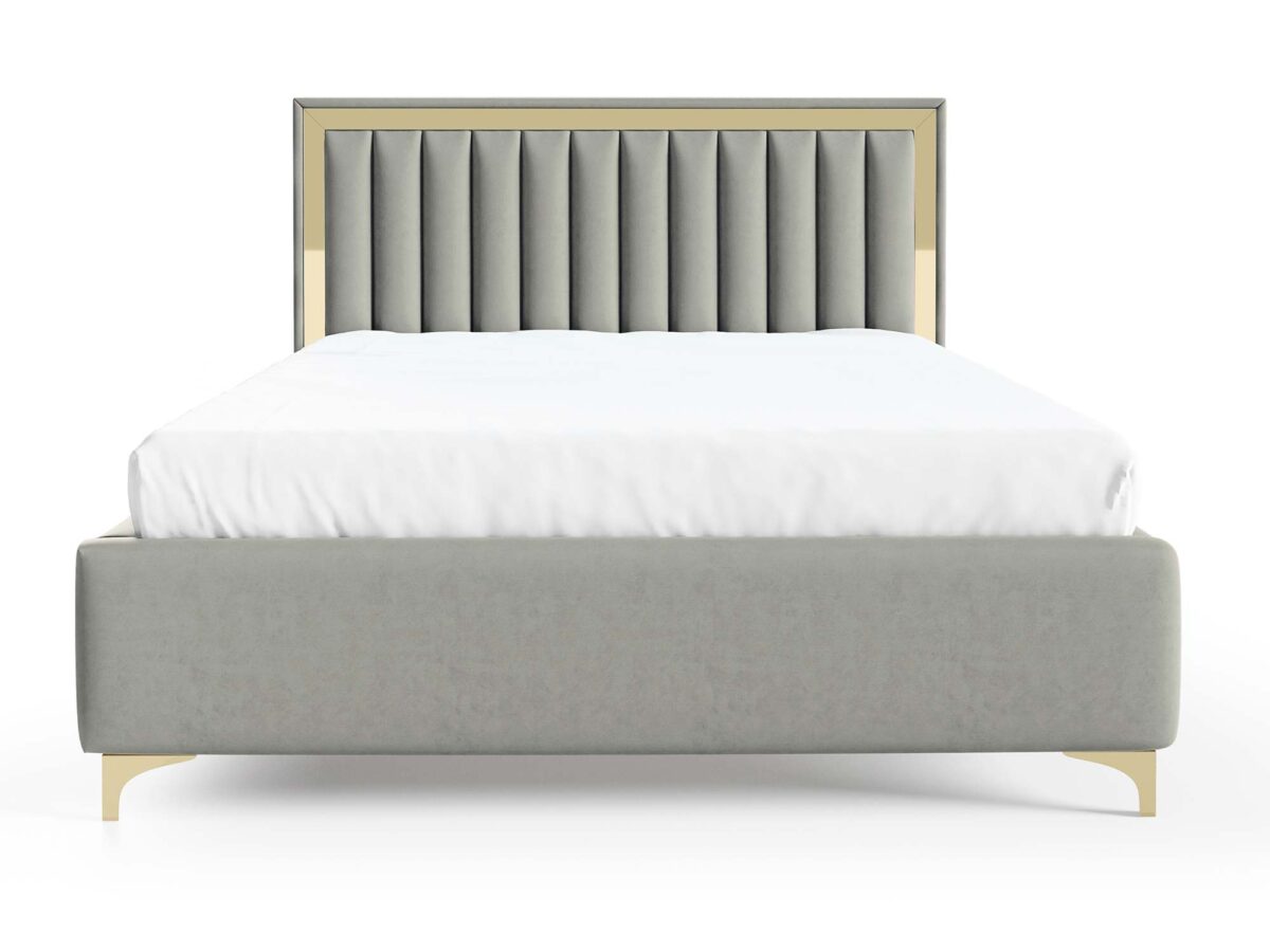 Loftowe łóżko metalowe nogi pikowane zagłowie Cliv