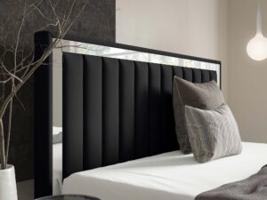 Miniaturka 63 - Detal pikowanego zagłówka czarnego z pionowymi panelami