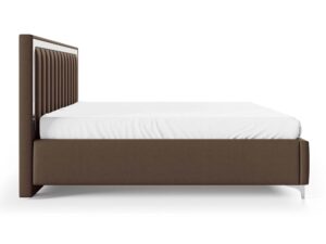 Miniaturka 9 - Łóżko tapicerowane brązowe ze srebrnymi elementami