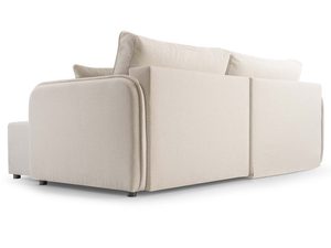 Miniaturka 3 - Narożnik beżowy tapicerowany w kształcie L tył konstrukcja oparcie