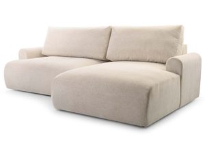 Miniaturka 7 - Narożnik kremowy tapicerowany nowoczesny perspektywa prawy bok