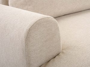 Miniaturka 2 - Detal tapicerki kremowego narożnika tkanina podłokietnik zbliżenie