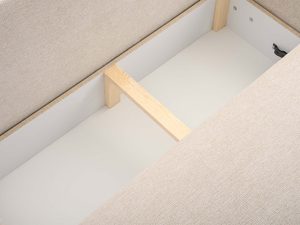 Miniaturka 6 - Wnętrze pojemnika narożnika kremowego drewniana konstrukcja zbliżenie