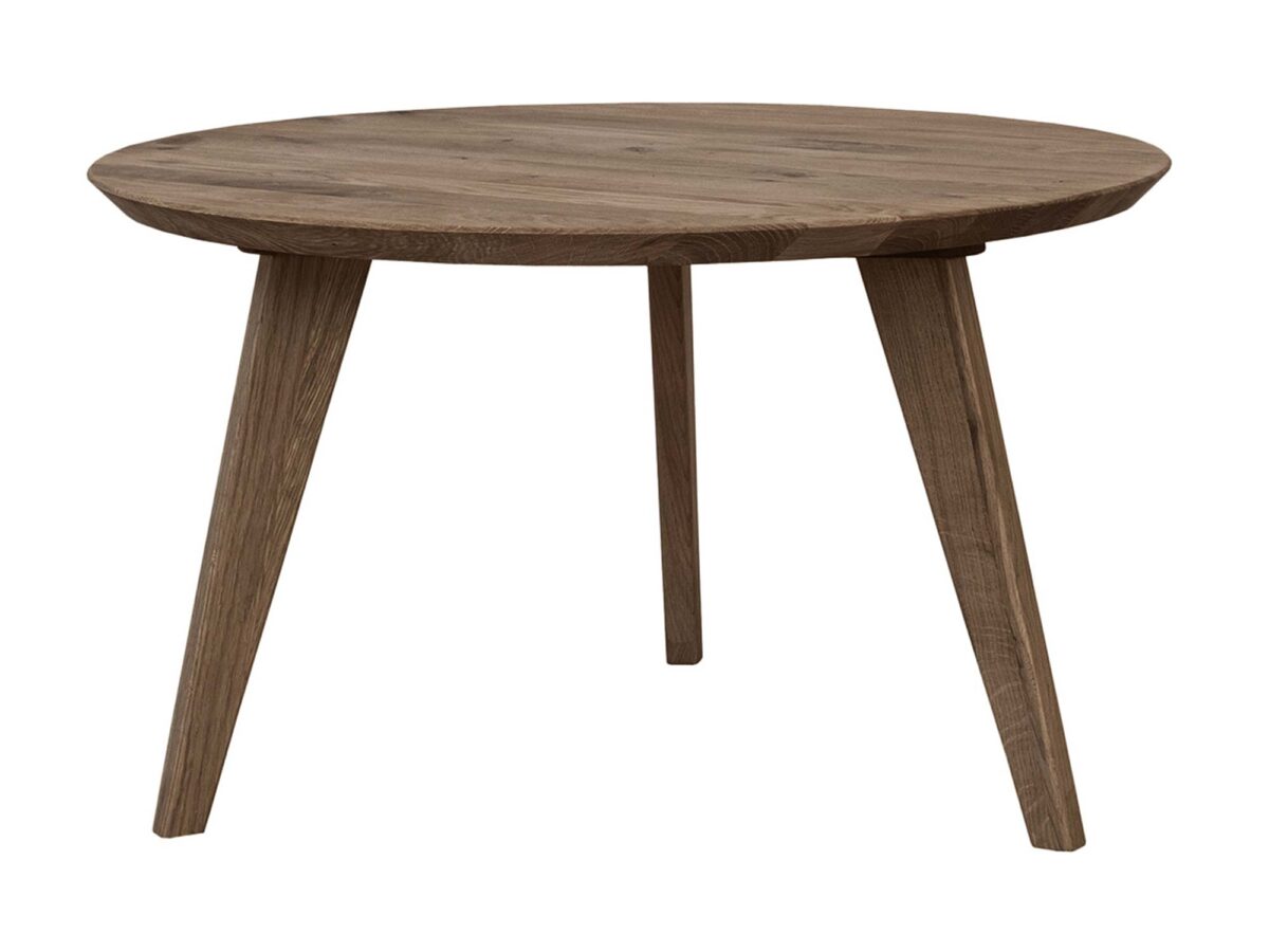 Stolik kawowy dębowy okrągły na białym tle większy rozmiar Stolik kawowy dębowy okrągły na białym tle większy rozmiar