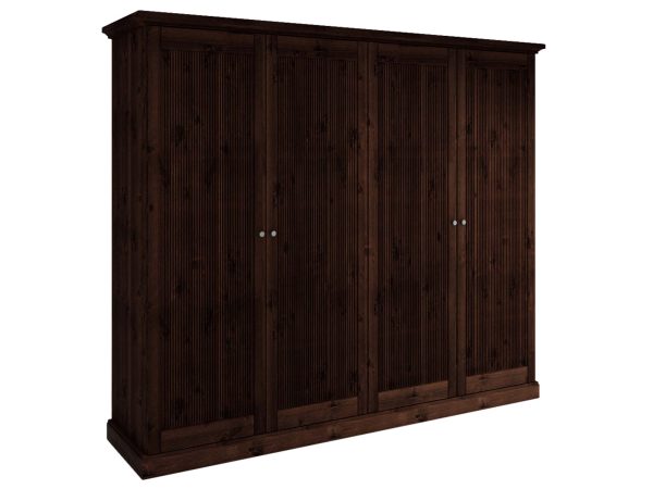 Sosnowa szafa 70 cm tabacco 4-drzwiowa Kalari