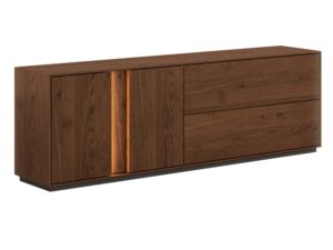 Miniaturka 23 - Komoda drewniana orzech z szufladami i podświetleniem LED